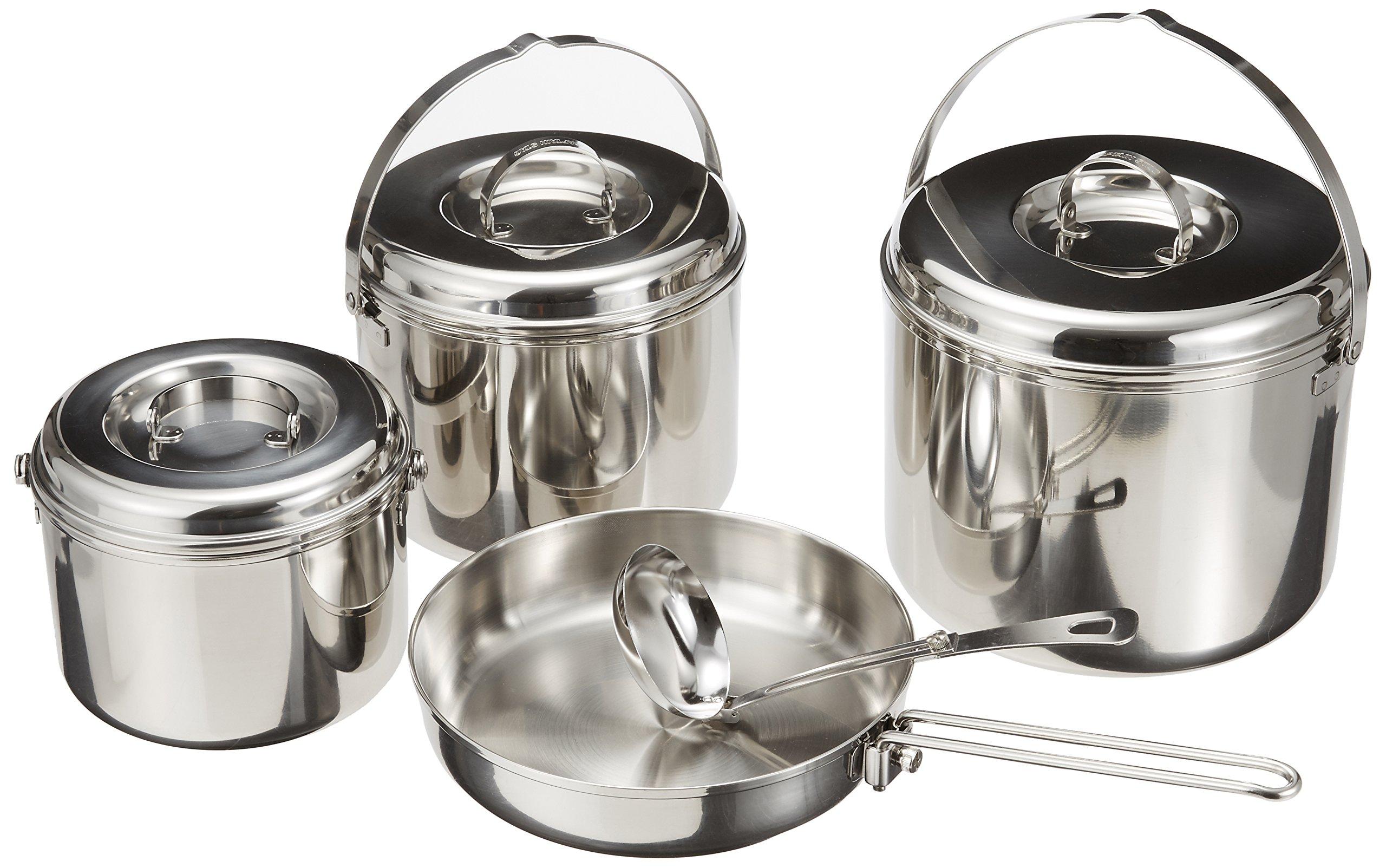 

Captain Stag BBQ Pot Set, Triple-Layer Steel Camping Cooker, Large Set with Bag, M-8601