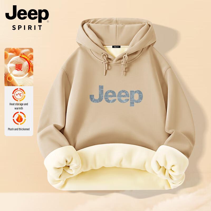 JEEP SPIRIT Men's Fleece Lined Hooded Pullover