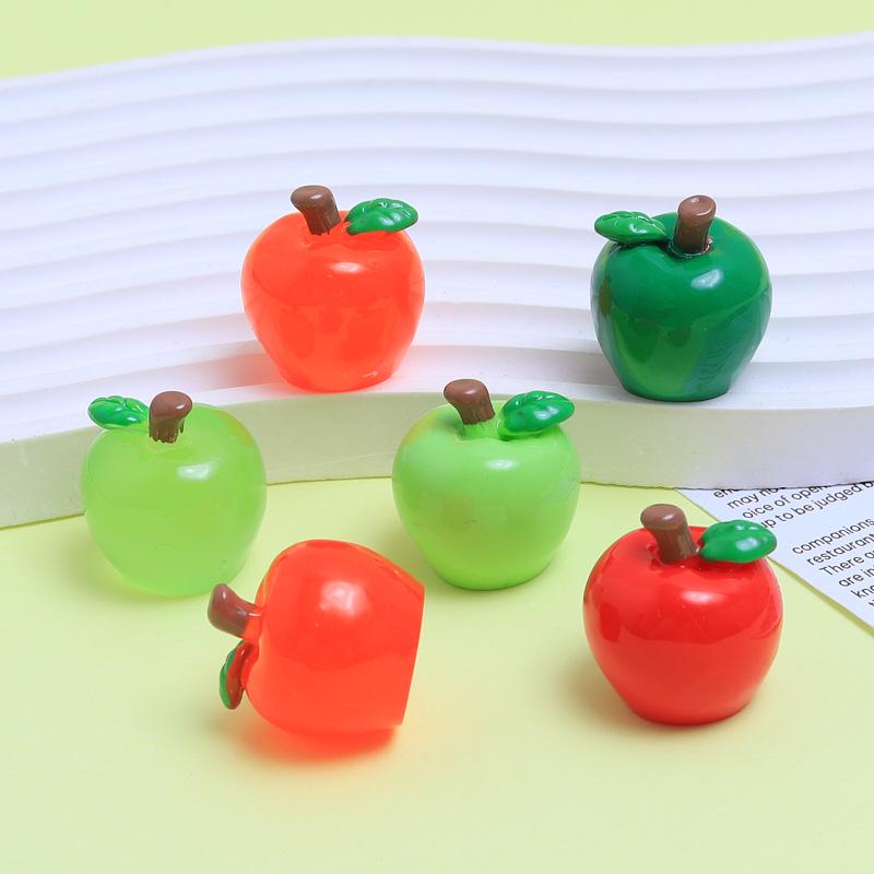 3D Cartoon Apple Resin Charms for DIY Jewelry and Keychains