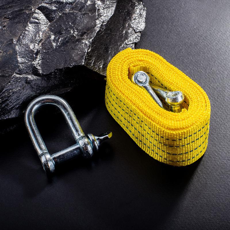 Double-Layer Thickened Car Tow Rope with Eagle Hook for Emergency Towing