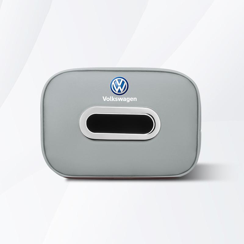 W151Car Tissue Box Car Interior Accessories For Volkswagen Golf Passat B6 Amarok T5 Tiguan Leather Tissue Storage Bag Kleenex Case