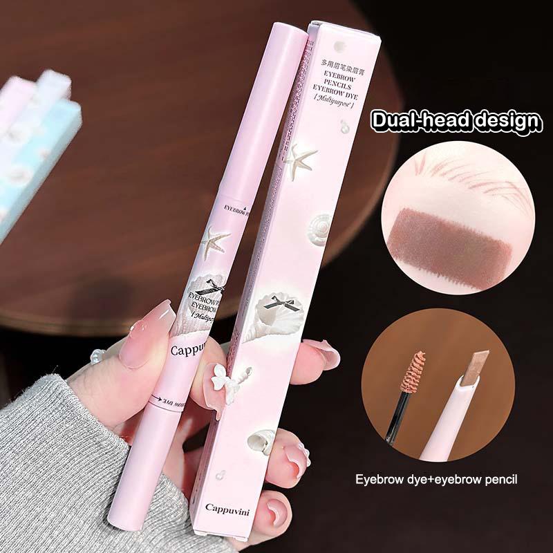 Cappuvini 3D Eyebrow Dye Cream Gray Brown Double Head Eyebrow Pencil Long Lasting Waterproof Eye Brow Pen Tint Mascara Enhance