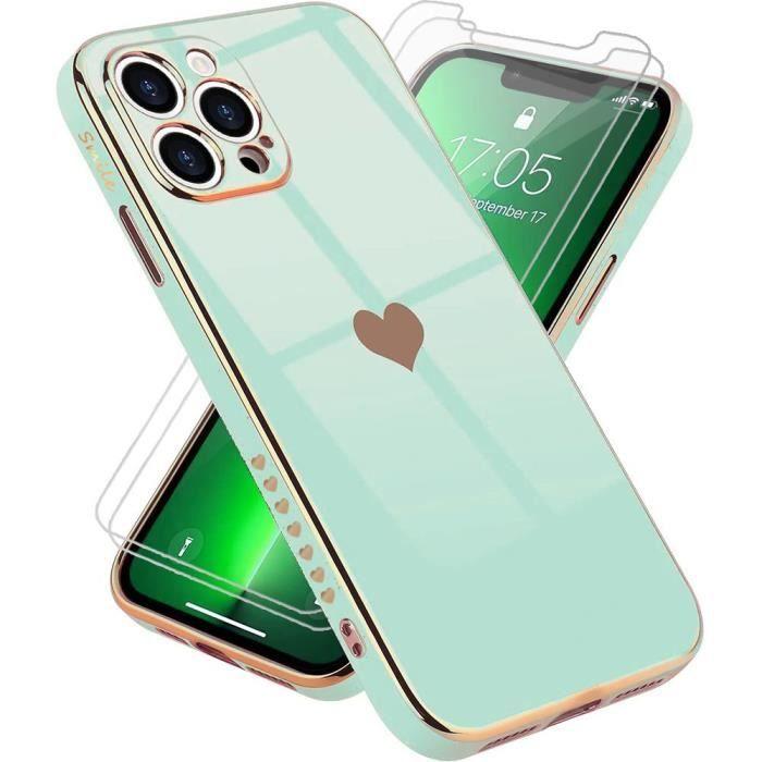 Coque de Protection - PROSHOP - iPhone 13 Pro Max - Turquoise - 2 Verres Trempés - Antichoc