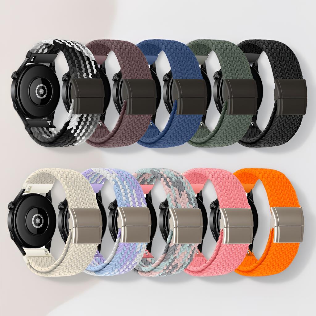 Cinturino Magnetico in Nylon alla Moda da 18/20/22mm per Garmin Venu 4/3/Forerunner 265/Amazfit GTR 4/GTS 4/Bip 5/6/T-Rex 3 Fascia di Ricambio