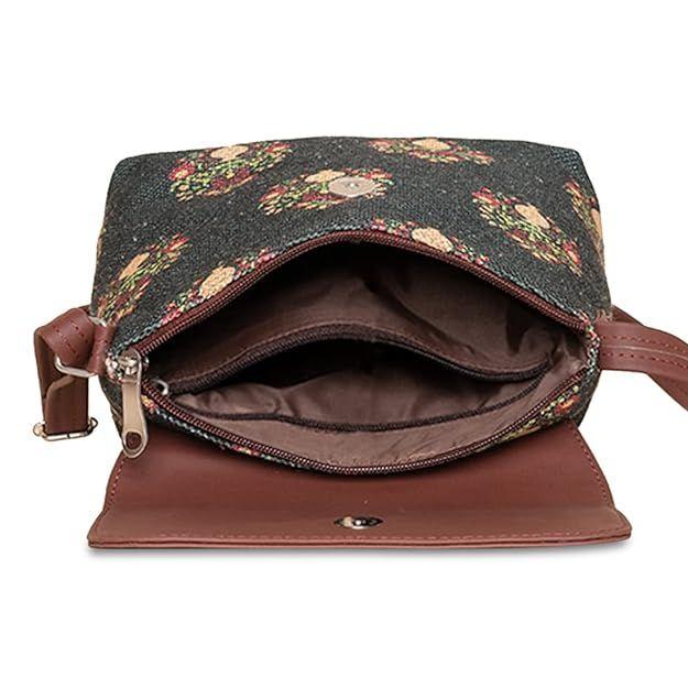 Printed Women's Hand Crafted Vegan Leather Flap Sling Bag