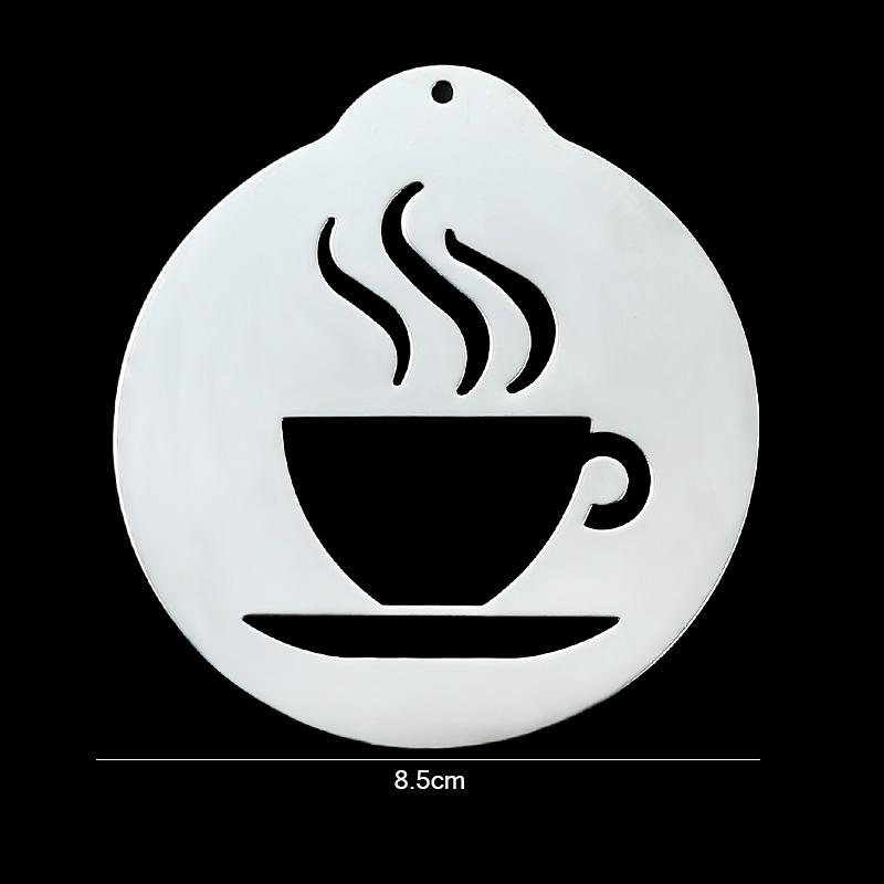 FAIS DU Edelstahl Kaffee Schablone Kuchen Dekorationsschablone Backschablone für Latte Cappuccino DIY Kunst Kaffee Zubehör