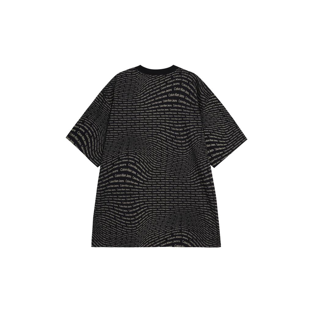 Calvin Klein Letter Print Loose Short Sleeve T-Shirt Men Tops Black J325428-0GP