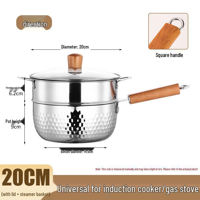 Stainless Steel Yukihira Pot with Steamer & Lid