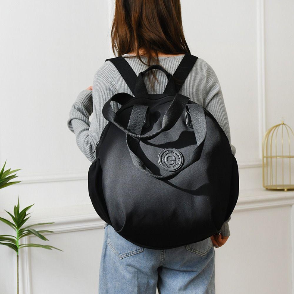 

Oxford Cloth Computer Bag Black Schoolbag Trendy Shoulder Bag 39x36x12cm