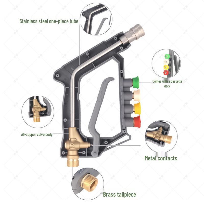 High-Pressure Car Wash Water Gun with Ceramic All-Copper Valve Nozzle