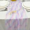 New 75X180CM Table Runner Rainbow Gradient Table Cloth Sheer Mesh Gauze Dining Table Decoration Brithday Party