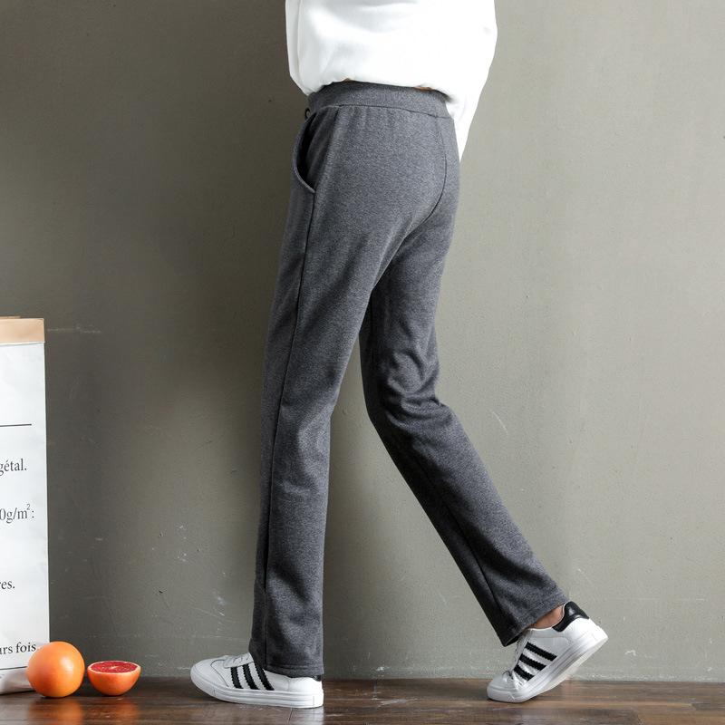 Women's Mid Rise Drawstring Wide Leg Pants Loose Fit Fleece Lined Straight Leg Sweatpants Thick Warm Winter Casual Trousers