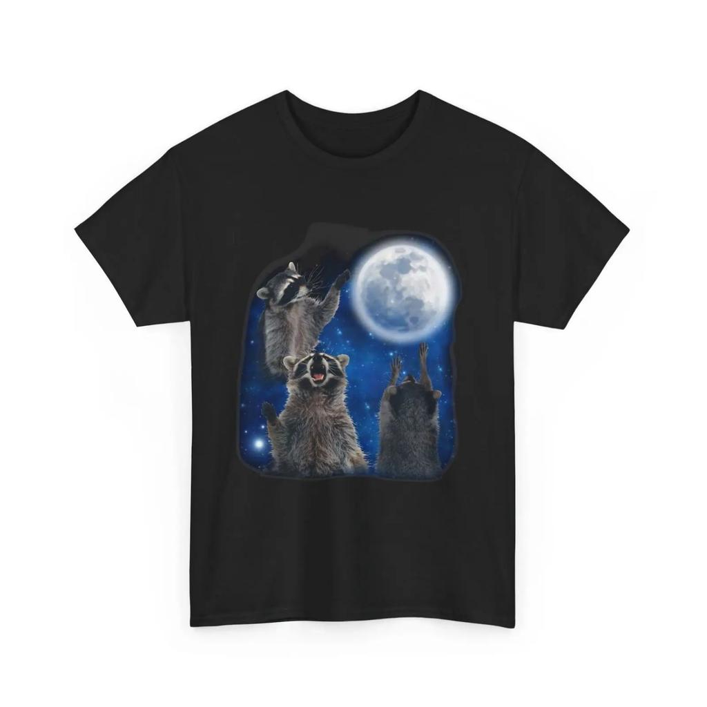 Raccoon T Shirt Three Raccoons Moon Animals Lovers Funny