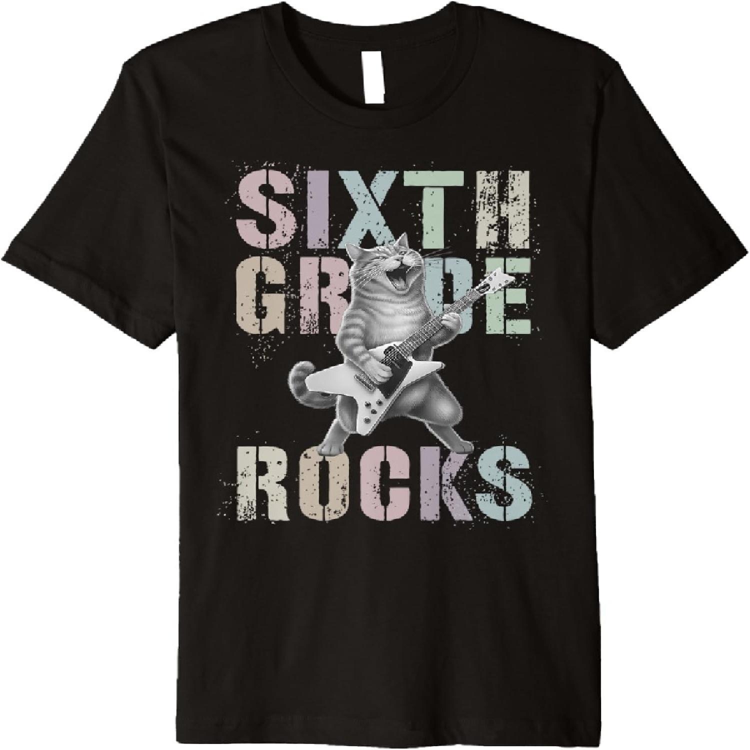 Rockstar SIXTH GRADE ROCKS 6th Grader Girls Game On Team Premium T-Shirt S