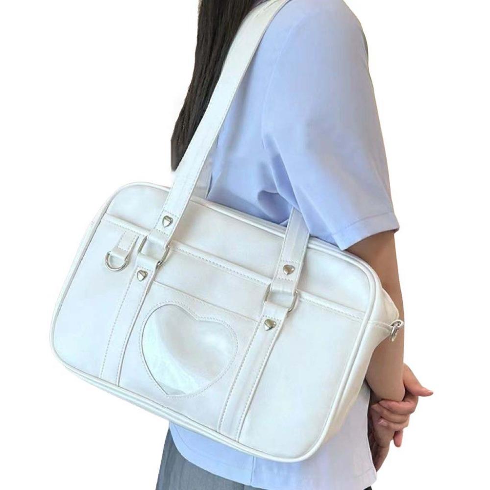 PU Leather JK Uniform Shoulder Bag Large Capacity Messenger Bag JK Tote Bag  Travel