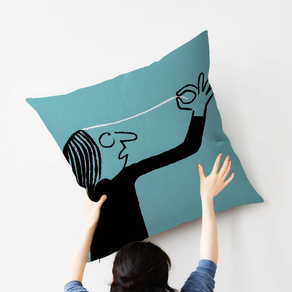 Kunst JJean JJullien Niedliche Kissenbezüge Kissenbezug Wohnzimmer Sofa Heimdekoration Maßgeschneidert