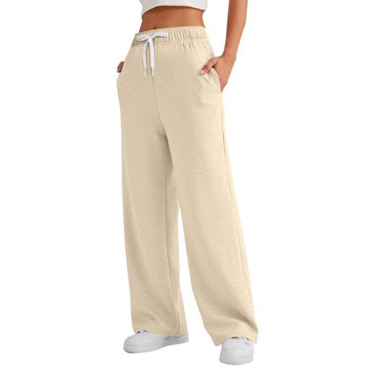 Pantaloni Sportivi da Jogging Larghi a Gamba Dritta a Vita Alta da Donna per Donne