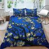 3D Family Bedding Single Double Bed Full Size Bedding Plum Blossom Pattern Pillowcase and Quilt Cover Noble and Washable Family Decoration