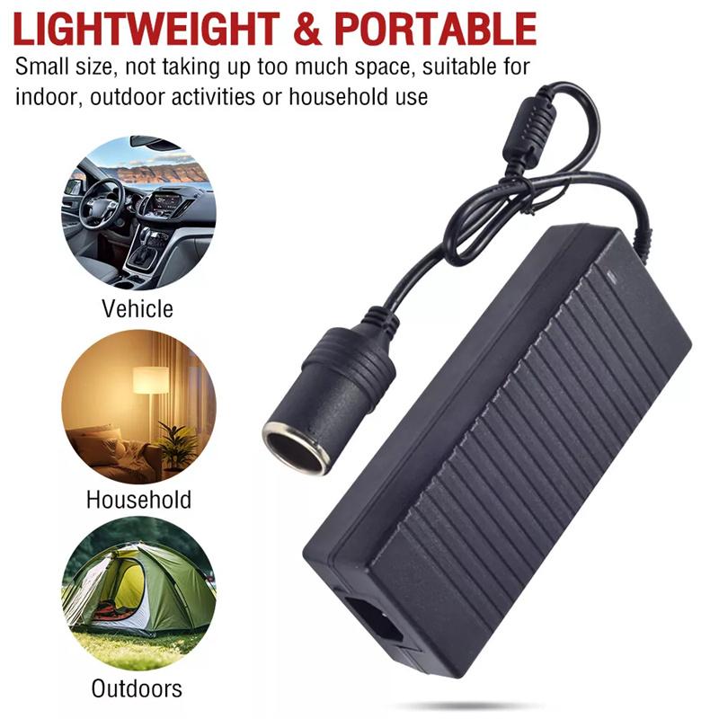 Alimentatore Adattatore Accendisigari per Auto 110V/220V a 12V 15A Convertitore AC/DC con Spina EU/US