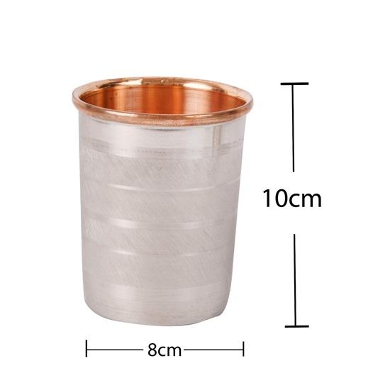 Pure Copper Glass for Water Drinkware and Serve Ware Tumbler Set of 2