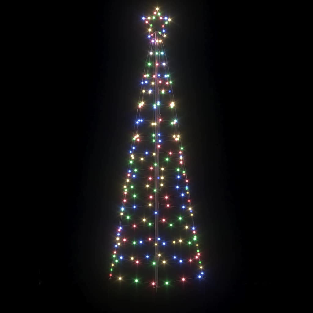 LED Christmas Tree with Ground Spikes Multicolored 250 Cm Iron