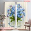 2pcs 2D Flat Printing Curtains Forget Me Not Bouquet Fabric Without Electricity Holiday Decorations Use for Door Wall Yard