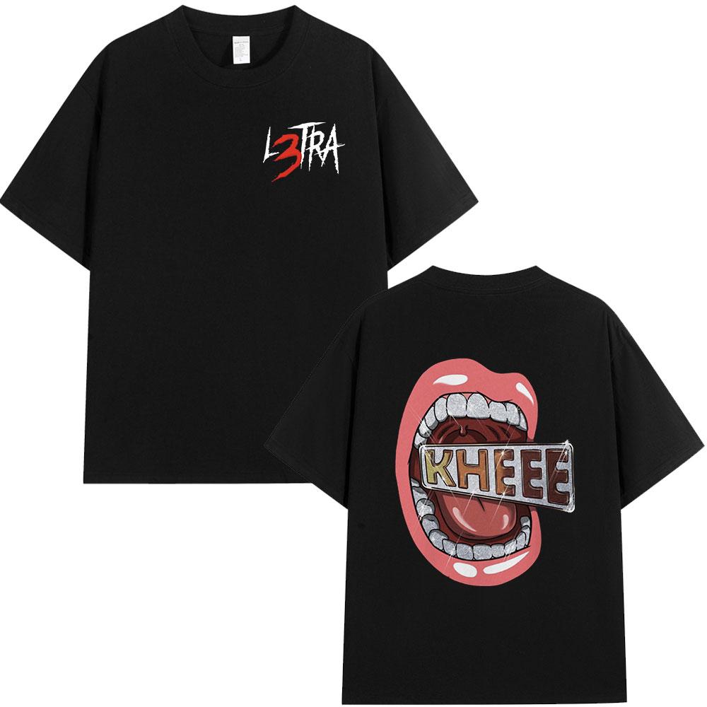 New Rapper Luar La L 100cotton Mens Shirt Hawaiian Luxury Graphic Hip Hop Tshirt Summer Y2K Short Sleeve Fashion Oversized Tee