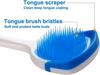 Ferio Plastic Tongue Cleaner for Adults – Soft Tongue Scraper & Tung Brush | Fan Shape Tounge Cleaner Helps Fight Bad Breath | Tough Tongue Clean