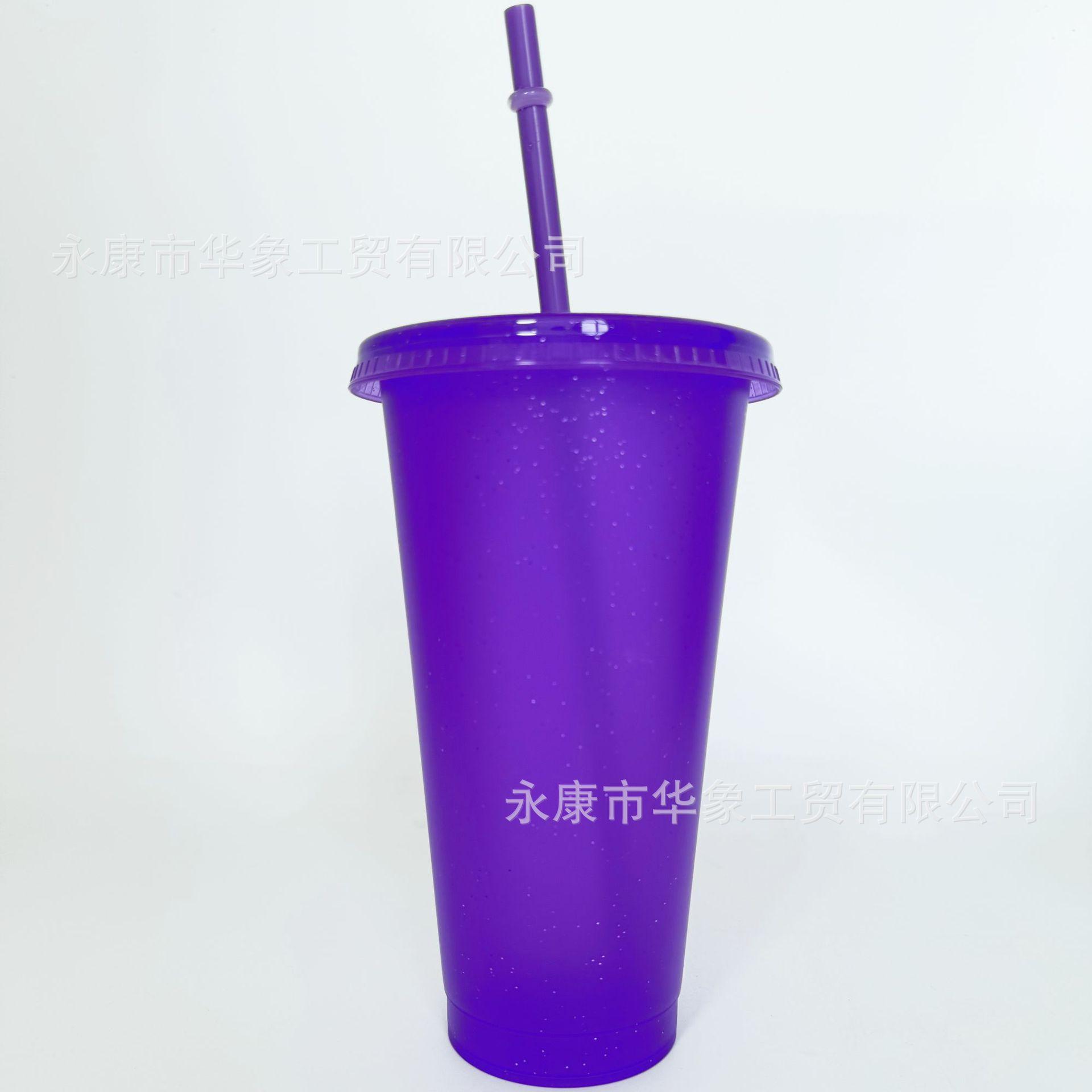 

1pcs 710ml Tumblers with Lids & Straws Reusable Plastic Cups Iced Coffee Large Water Bottle Party Cold Mug Summer Drinkware фіолетовий