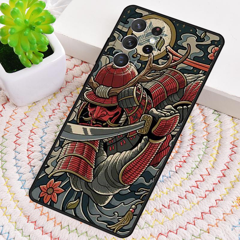 Japan Samurai Art Silicone Phone Case For Samsung Galaxy note 10 pro S26 S25 S24 S23 S22 S21 Plus S25Ultra Capa Cover
