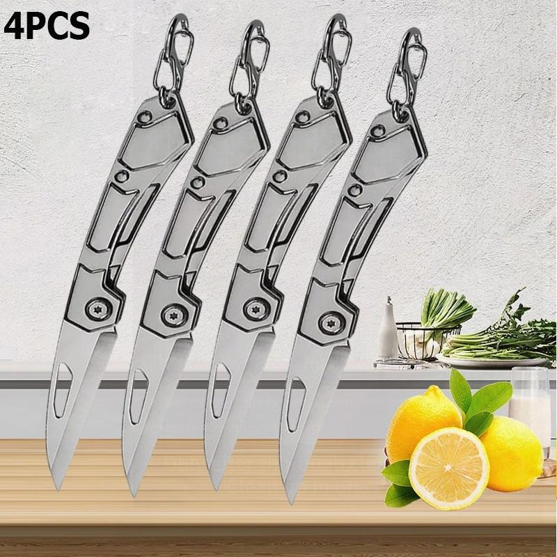 WXCOO Stainless Steel Folding Householdd Pocket Knife Kitchen Knife Kitchen Accessories Non-slip Handle Fruit Knife Cooking