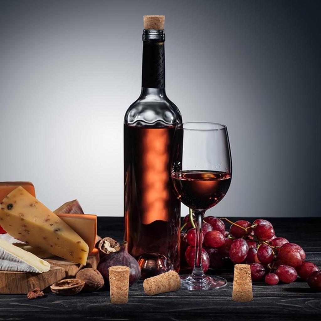 5-25Pcs Soft Wood Corks Tapered Cork Plugs Wine Bottle Stopper Leakproof Wine Bottle Corks Natural Wine Corks Replacement Corks