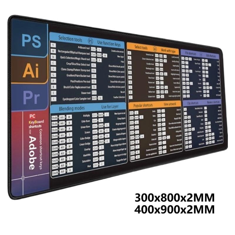 Large Keyboards Mouse Pad Featuring Excels Word Shortcut for Office Software Use and Gaming with Waterproof