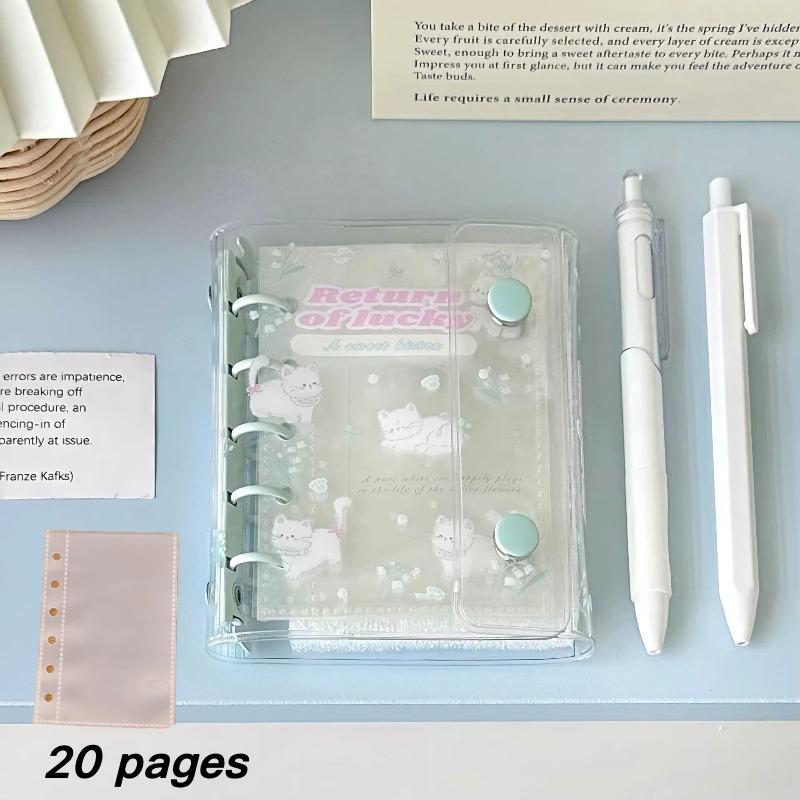 M5 Transparent Cover Photo Album Cute Kitten and Dog PVC Photocard Binder 3 Inch Card Collection Book for Kpop Idol Card INS