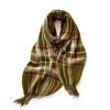 Scarf Stall Winter Scarf Temperament Plaid Warm Fringed Scarf Women'S Medium And Long