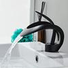White Bathroom Basin Faucet Gray Sink Faucet Single Lever Hot and Cold Waterfall Crane Brass Sink Mixer Black Chrome Tap