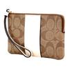 Coach Corner Zip 16 Monogram Leather Clutch Wristlet Women Clutch Khaki White 58035-IMDJ8