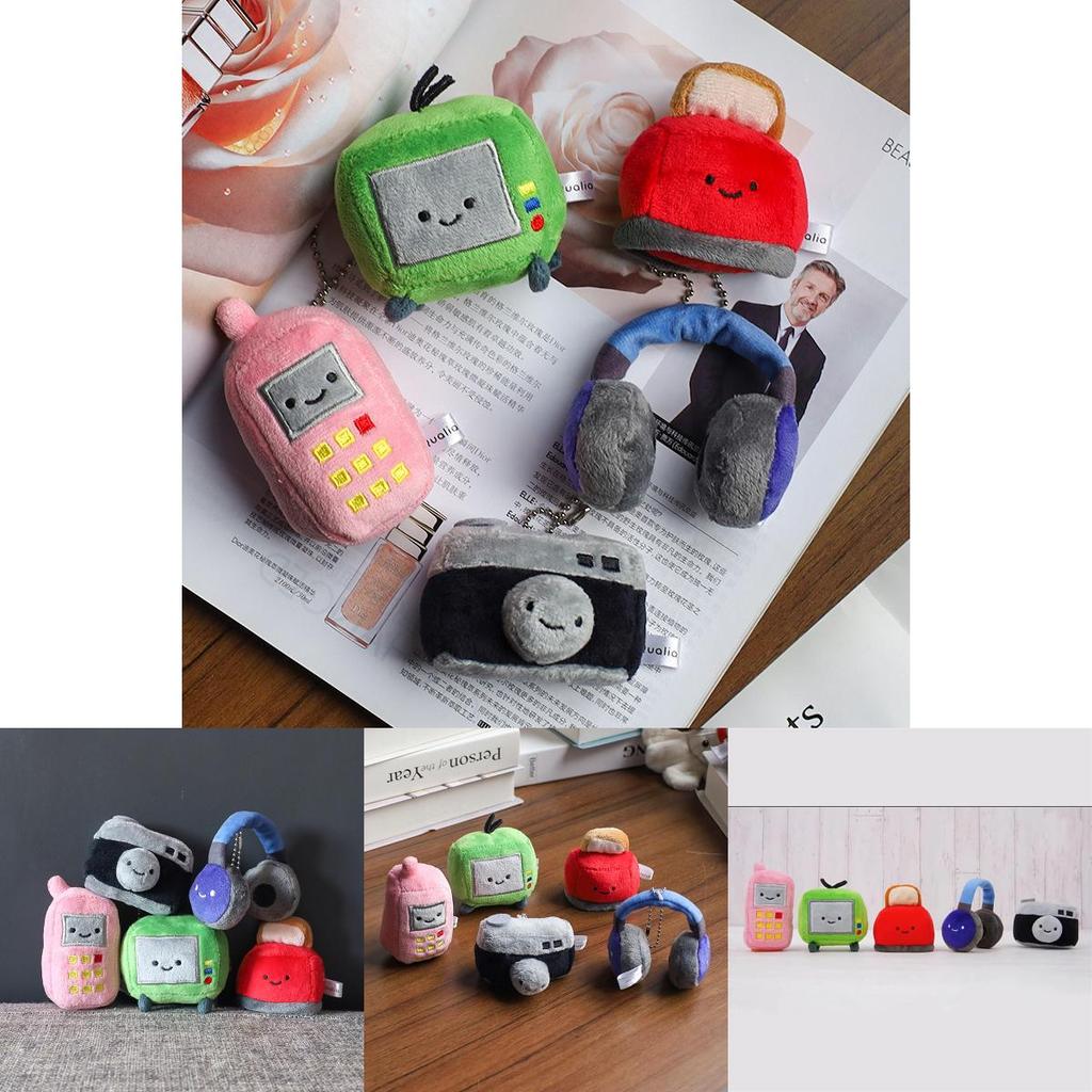 Adorable Creative Plush Little Eyes Tv Phone Charm Keychain Soft Doll Accessory