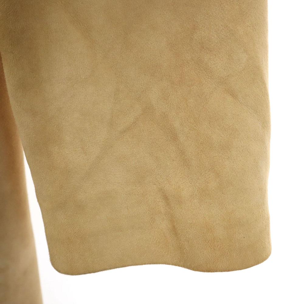 Loewe Made In Spain Suede Leather Coat 40 Beige Women Used