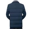 Men's Middle-Aged Warm Down Jacket with Detachable Fur Collar and Fleece Lining