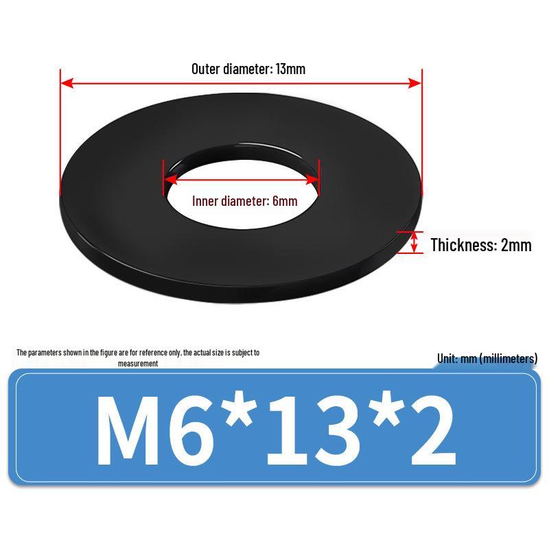 8.8 Grade Black Hardened High-Strength Oversized Flat Metal Spacer Washer (M2-M8)