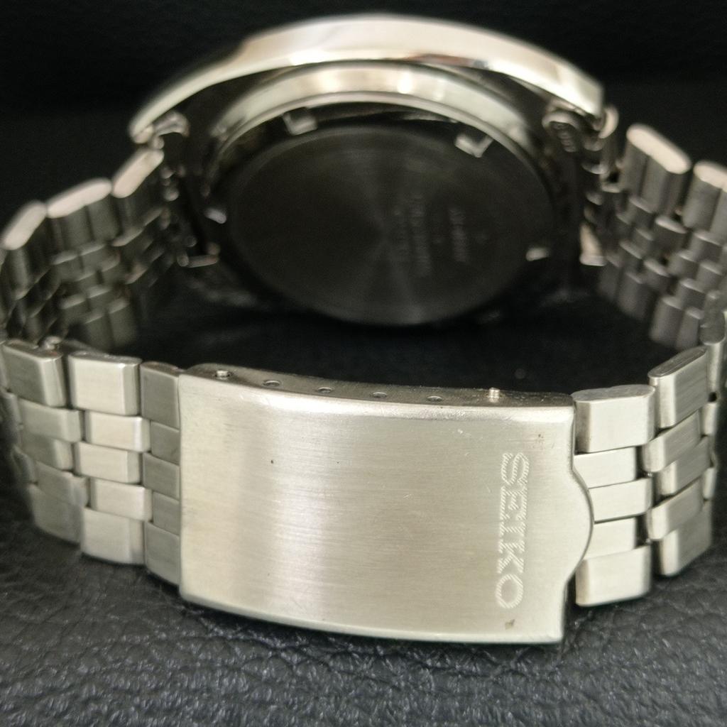 GENUINE VINTAGE SEIKO 5 AUTOMATIC 7019A JAPAN MENS SILVER DIAL WATCH a709190-1