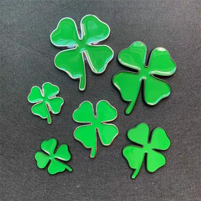 1Pc Car Metal Sticker Four-Leaf Clover Body Trim Side Label Lucky Grass Personality Sticker Car Tail Cover Scratch Sticker