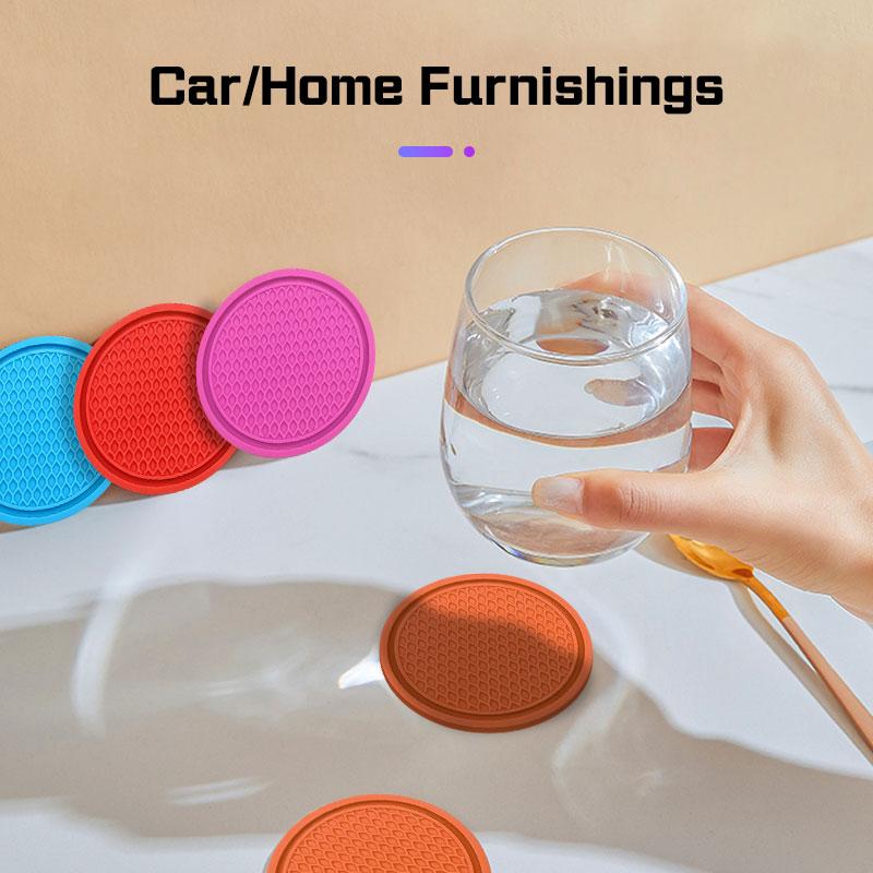 Car Coaster Water Cup Mat Accessories For Volkswagen VW ID.3 ID4 Polo Golf Passat Tiguan Beetle Caddy T5 Up Anti-slip Drink Pad hf2