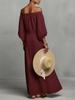 Elegantes geblümtes schulterfreies langes Kleid für den Urlaub