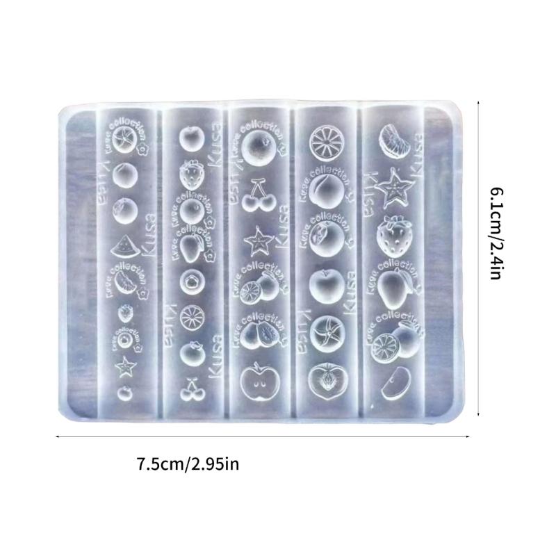 Reusable Silicone Nails Art Mold For Fruit Carving DIY Nails Decoration Accessories Nail Stencils for Women