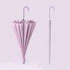 16-Rib Umbrella with Japanese-Style Fresh Design, Leather Handle, Curved Hook, Straight Pole, Large Double-Person Umbrella for Sun and Rain, Gift or