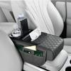 Car Armrest Cushion Extender with Storage Wireless Charging Cup Tissue Holder Multifunctional Interior Accessories Organizer