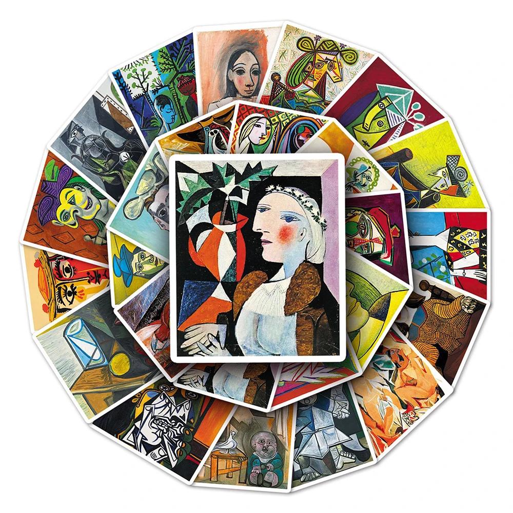 50Pcs Classic Picasso Abstract Art Painting Stickers Collection Decal Diy Phone Scrapbook Suitcase Laptop Sticker Toy Gift