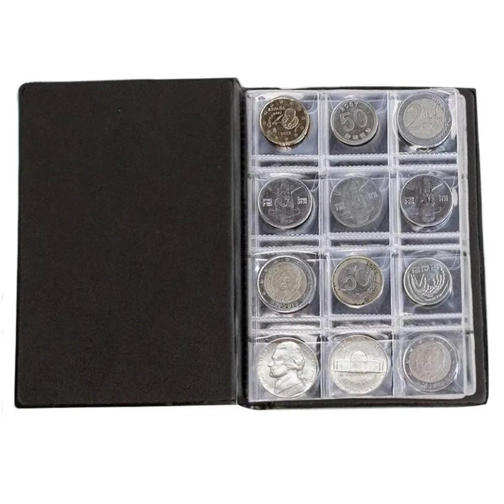 Libro da collezione di monete con 120 tasche, album trasparente in PVC per esposizione monete, 10 pagine, album per collezionismo di monete commemorative